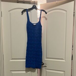 Elegant Blue Lace Mini Dress
